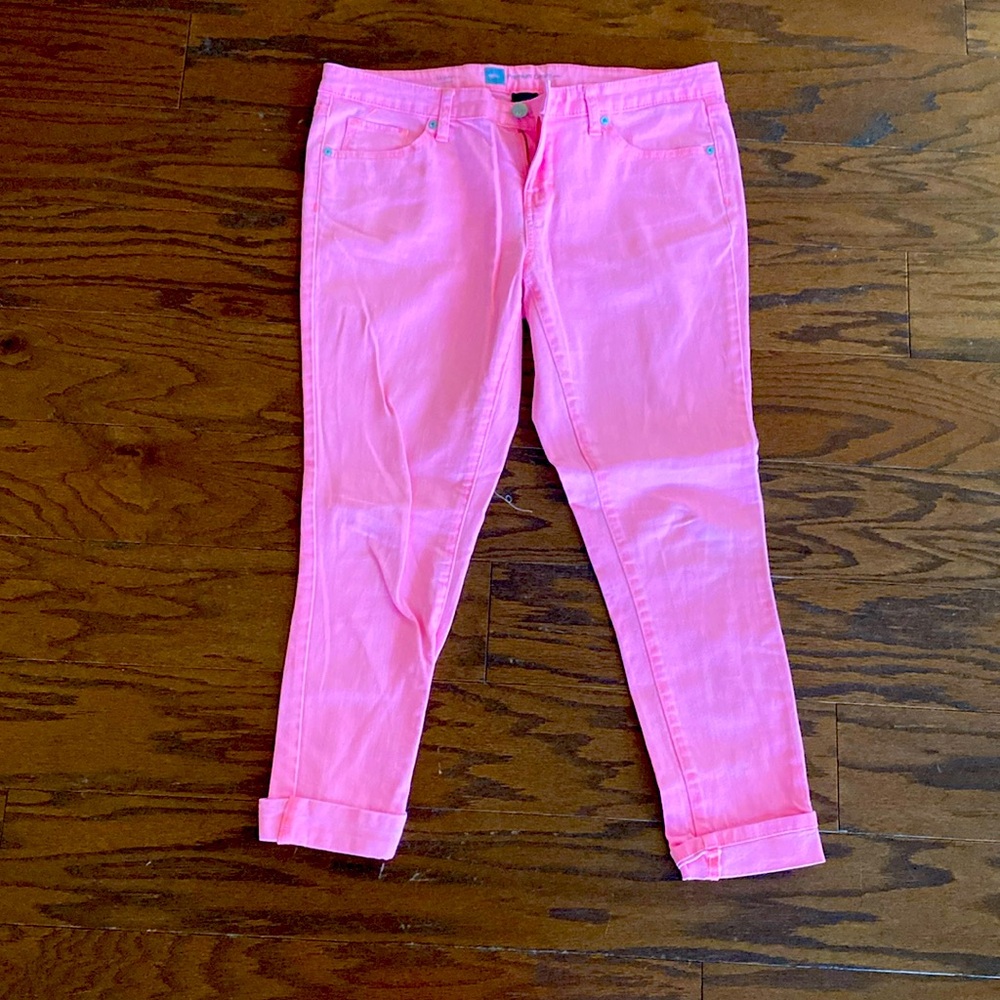 Hot pink capri jeans, mossimo, size 12